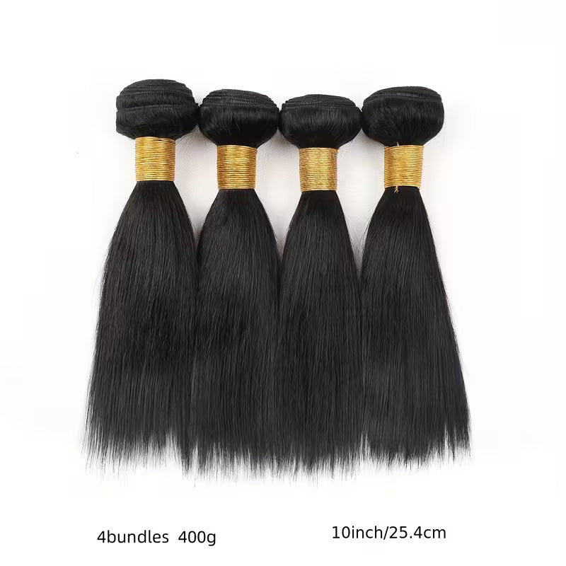 Cabelo Natural Liso – 4 Mechas 400g (10 polegadas / 25.4cm)