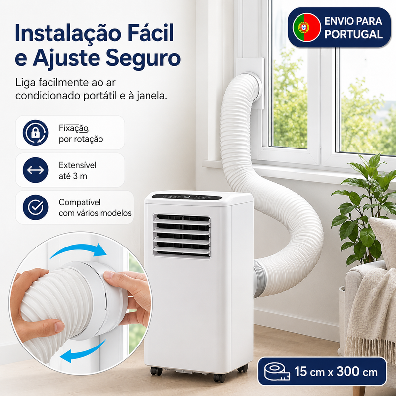 YOUKUKE Mangueira Ajustável de Ventilação 3M para Ar Condicionado Portátil e Máquina de Secar