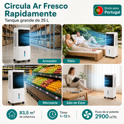 SereneLife Climatizador Evaporativo Portátil 25L com WiFi, Controlo Remoto e Oscilação 60°
