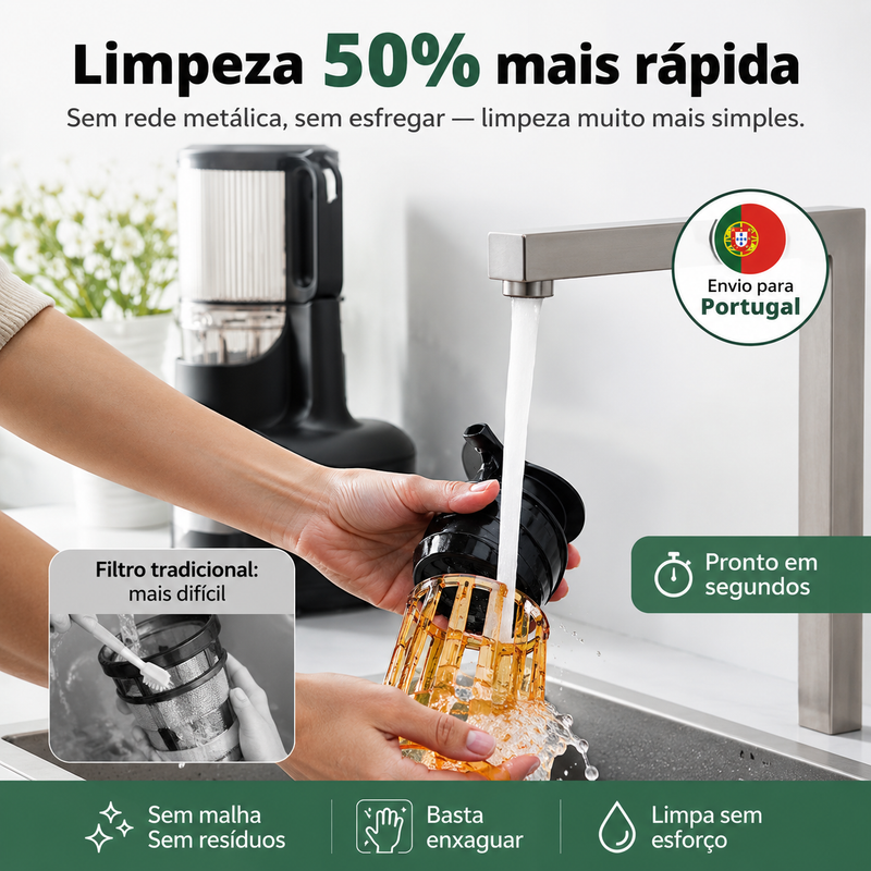 Airmsen Slow Juicer de Prensagem a Frio com Boca Larga de 15cm