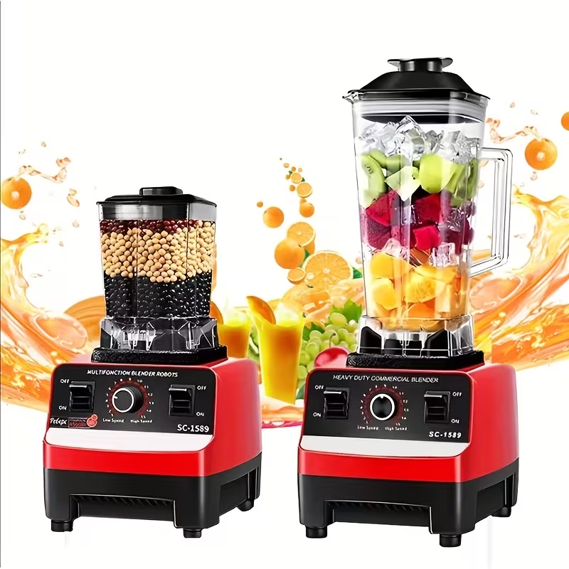 GOXAEEE SC-1589 Liquidificadora Multifuncional 2L com 8 Lâminas, 15 Velocidades e Motor de Cobre