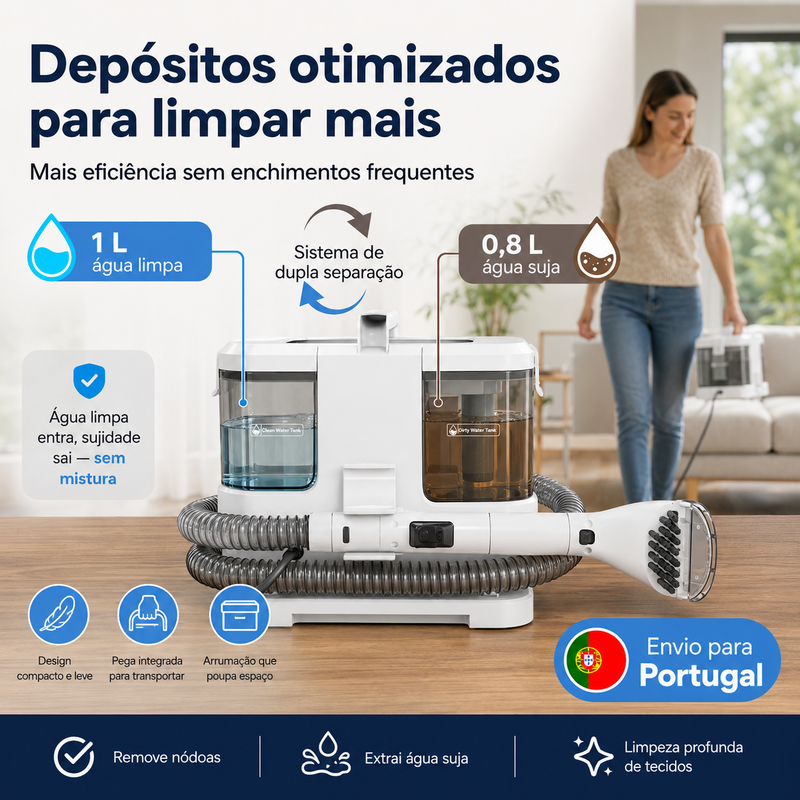 Máquina Portátil de Limpeza de Sofás, Tapetes e Estofos V2