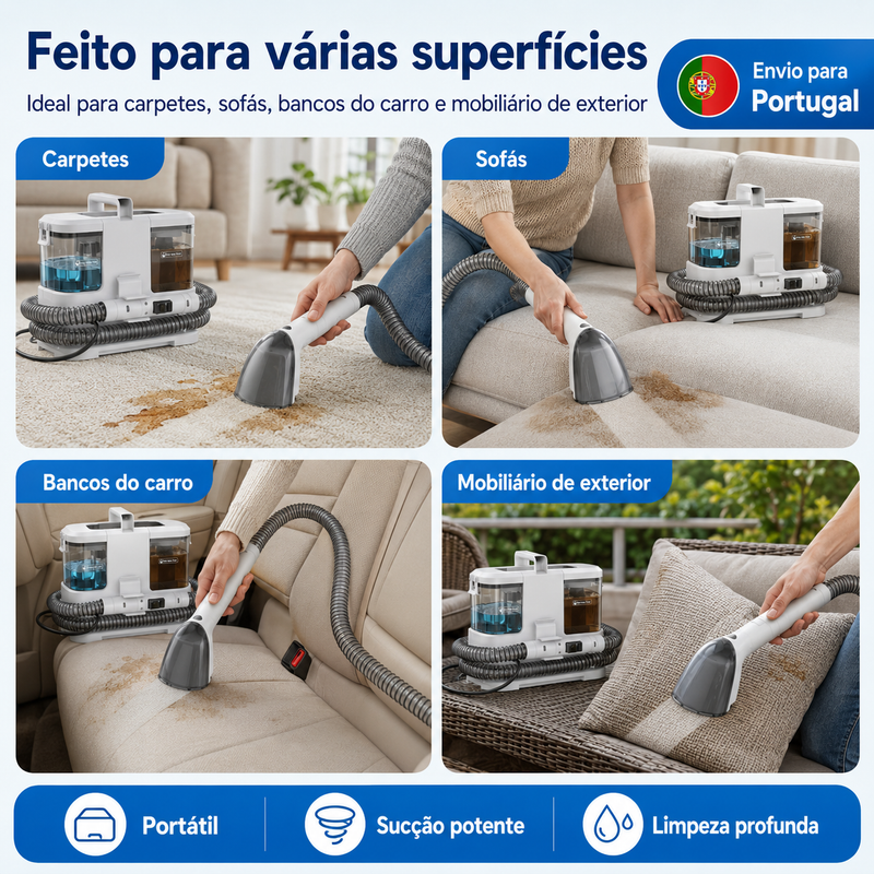 Máquina Portátil de Limpeza de Sofás, Tapetes e Estofos V2