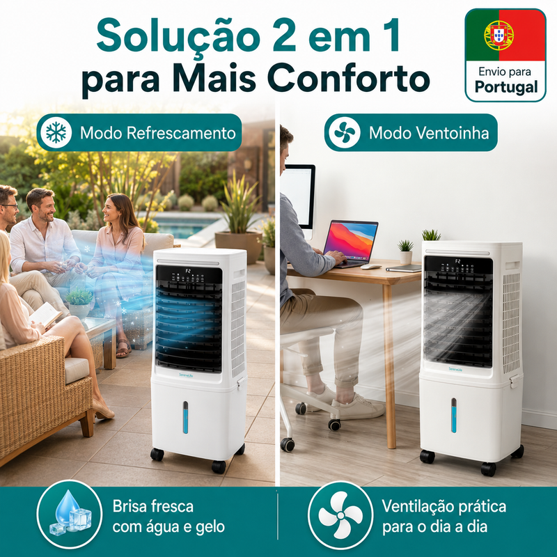 SereneLife Climatizador Evaporativo Portátil 25L com WiFi, Controlo Remoto e Oscilação 60°