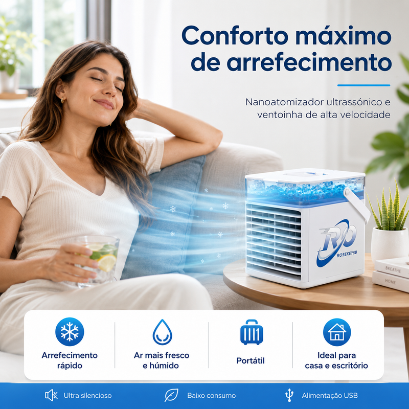 Mini Ventoinha Portátil para Casa, Escritório e Escola
