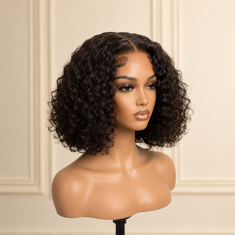 Peruca Bob Lace 4x4 de 12 Polegadas — Castanho Chocolate, Sem Cola