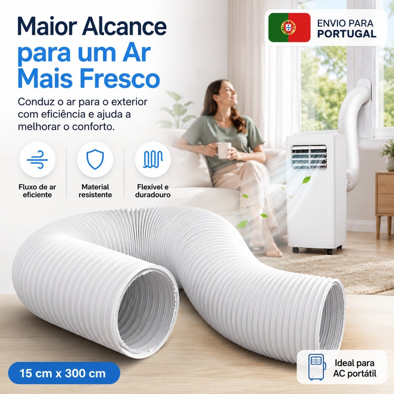 YOUKUKE Mangueira Ajustável de Ventilação 3M para Ar Condicionado Portátil e Máquina de Secar