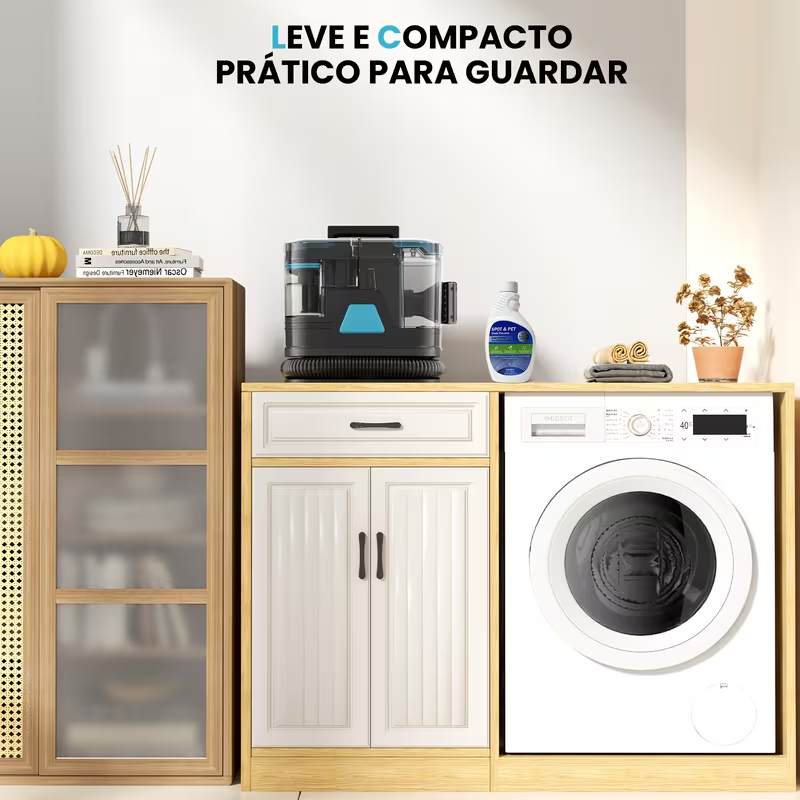 INSE C8 Spot Cleaner — Extractora Portátil de Manchas com 40 kPa, 3 Cabeças de Escova e Tanque 2L