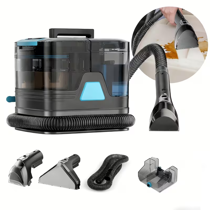 INSE C8 Spot Cleaner — Extractora Portátil de Manchas com 40 kPa, 3 Cabeças de Escova e Tanque 2L