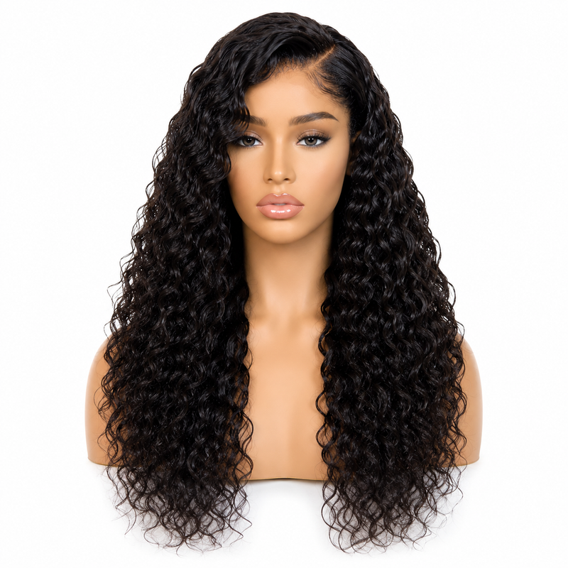 Peruca Lace Front Ondas Profundas – Cabelo Natural Preto