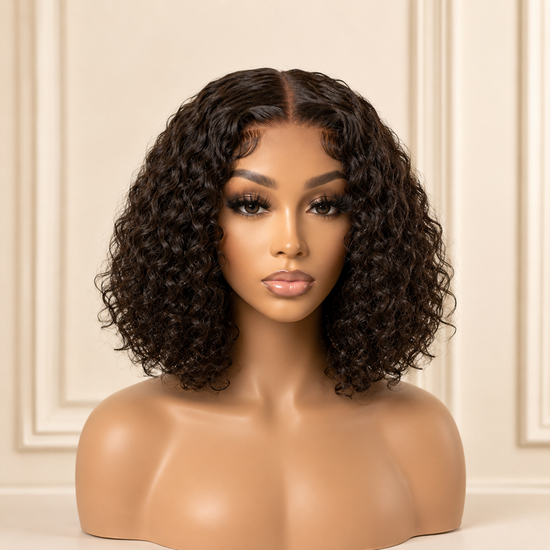 Peruca Bob Lace 4x4 de 12 Polegadas — Castanho Chocolate, Sem Cola